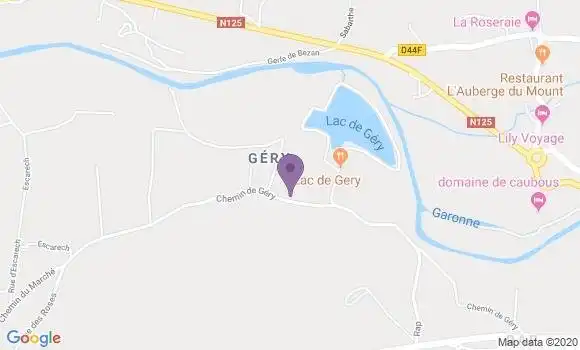 Localisation Restaurant  Lac de Gery