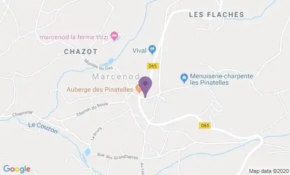Localisation Auberge des Pinatelles
