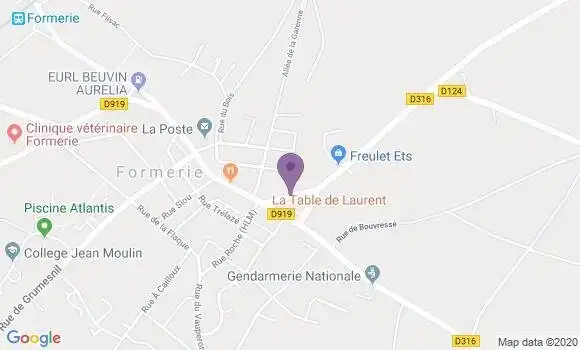 Localisation Restaurant  La Table de Laurent