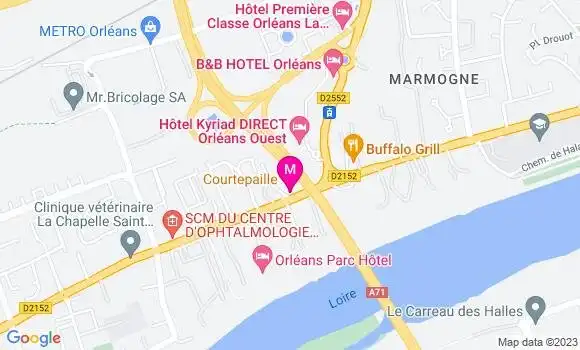 Localisation Restaurant Grill Courtepaille