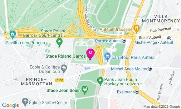 Localisation Restaurant  Le Roland Garros