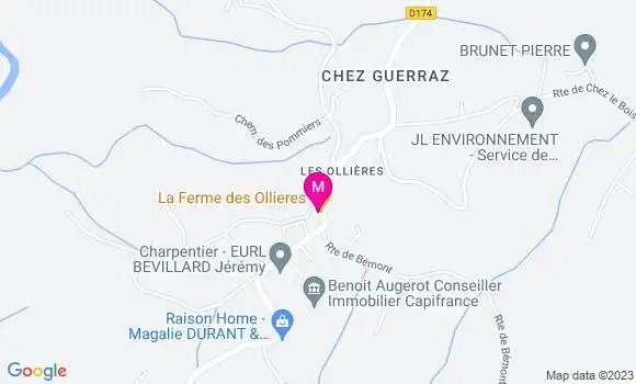 Localisation Restaurant  La Ferme des Ollières