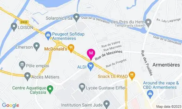 Localisation Restaurant Bar Aux 5 Chevaliers