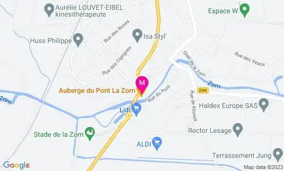 Localisation Auberge du Pont de la Zorn