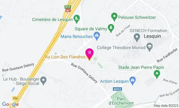 Localisation Restaurant  Au Lion des Flandres