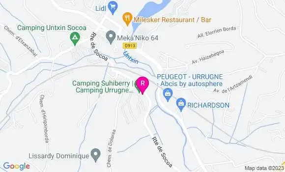 Localisation Restaurant  Camping Suhiberry