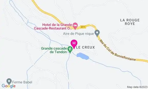 Localisation Auberge Au Pied de la Grande Cascade