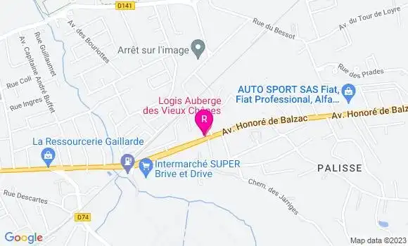 Localisation Auberge des Vieux Chênes