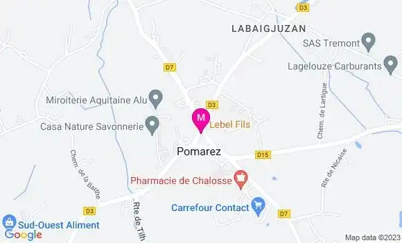 Localisation Restaurant Bar Lebel Fils