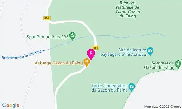 Localisation Auberge Gazon du Faing
