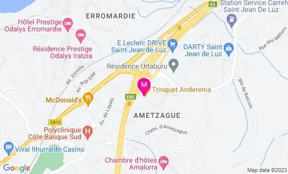 Localisation Restaurant  Trinquet Anderenia