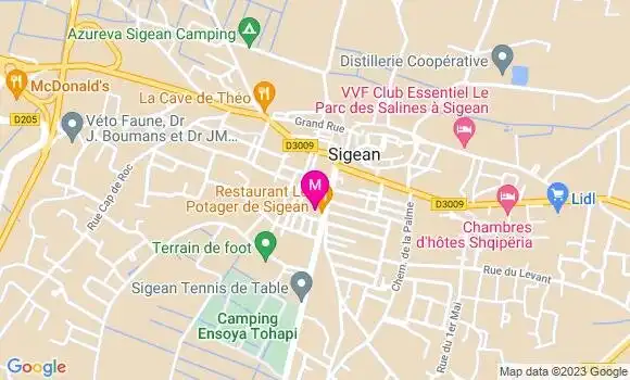 Localisation Restaurant  Le Potager de Sigean