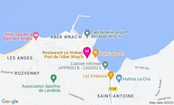 Localisation Restaurant Fruits de Mer Le Vioben