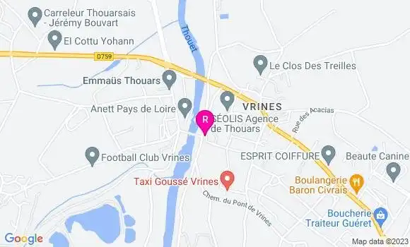 Localisation Restaurant  Au Pont de Vrines