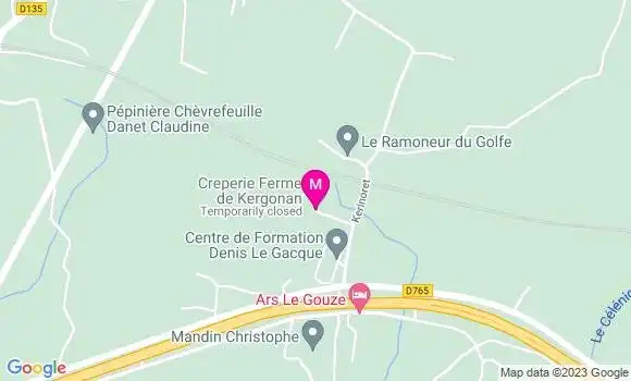 Localisation Crêperie Ferme de Kergonan