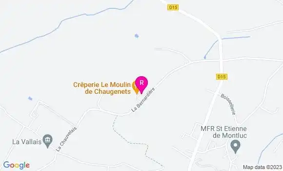 Localisation Crêperie Le Moulin de Chaugenets