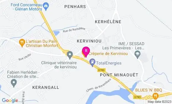 Localisation Crêperie de Kerviniou