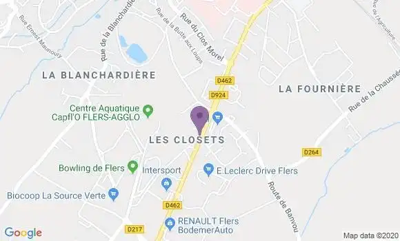 Localisation Restaurant  Bowling de Flers