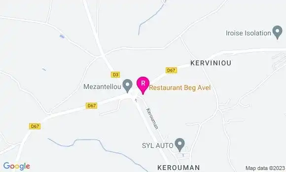 Localisation Restaurant  Beg Avel