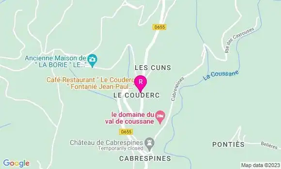 Localisation Restaurant  Le Couderc