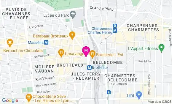 Localisation Brasserie des Brotteaux