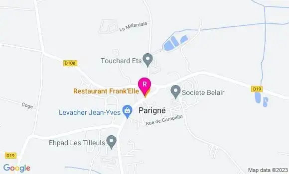 Localisation Restaurant  Le Frank