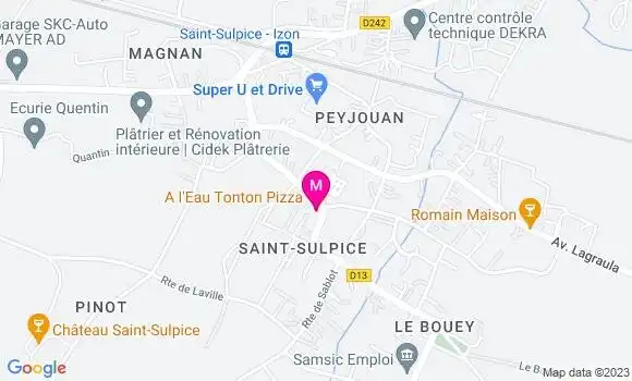 Localisation Pizzeria A l