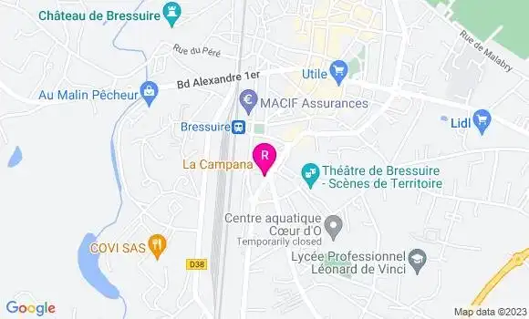 Localisation Pizzeria La Campana