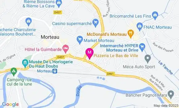 Localisation Pizzeria Le Bas de Ville