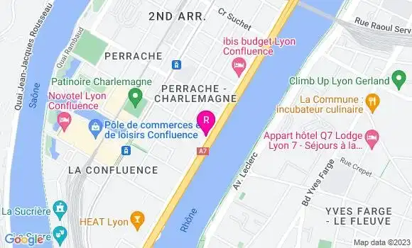 Localisation La Brasserie des Confluences