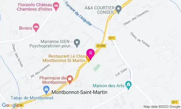 Localisation Restaurant  Le Clos des Balmes