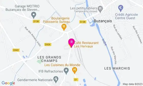 Localisation Restaurant  Les Hervaux