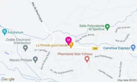 Localisation Restaurant Bar Lou Choureut Ychoux