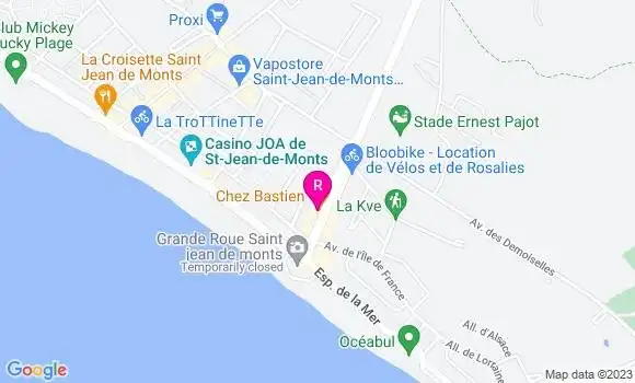 Localisation Restaurant Fruits de Mer Chez Bastien
