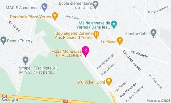Localisation Pizzeria Mona Lisa
