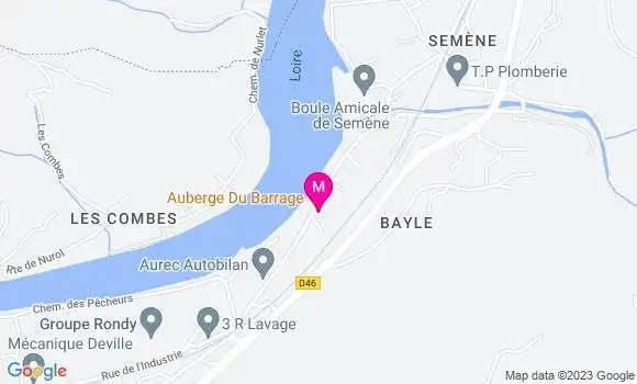 Localisation Auberge du Barrage