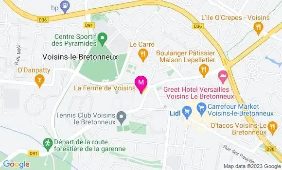 Localisation Restaurant  La Ferme de Voisins