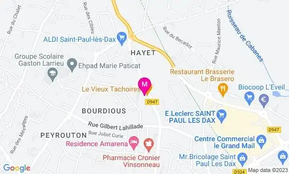 Localisation Restaurant Bar Le Vieux Tachoires