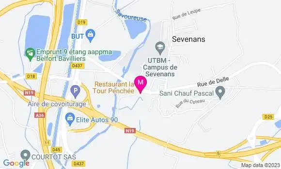 Localisation Restaurant la Tour Penchée