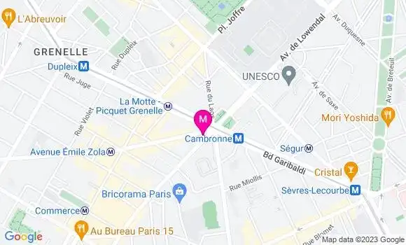 Localisation Restaurant  Le Royal Cambronne