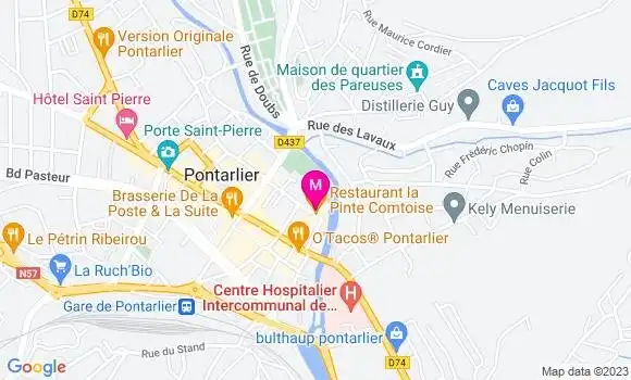 Localisation Restaurant  La Pinte Comtoise