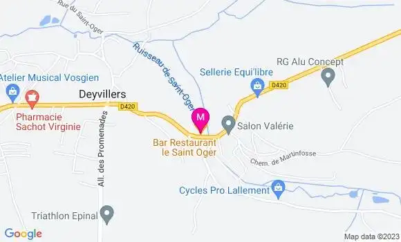 Localisation Restaurant Bar Le Saint Oger
