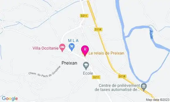 Localisation Restaurant  Le Relais de Preixan