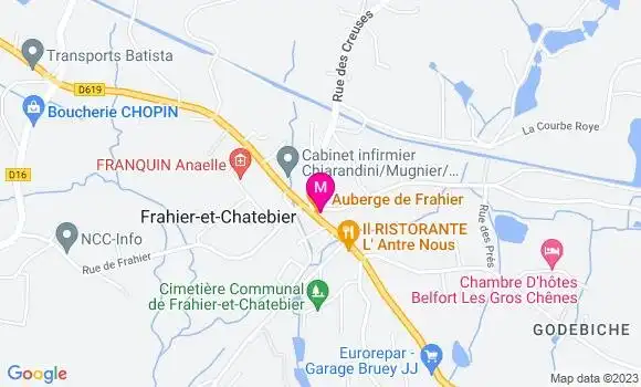 Localisation Auberge de Frahier