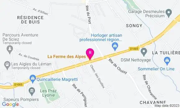 Localisation Restaurant  La Ferme des Alpes