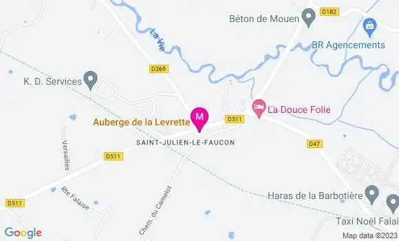 Localisation Auberge de la Levrette