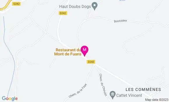 Localisation Restaurant du Mont de Fuans