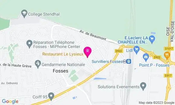 Localisation Restaurant  Le Lysieux
