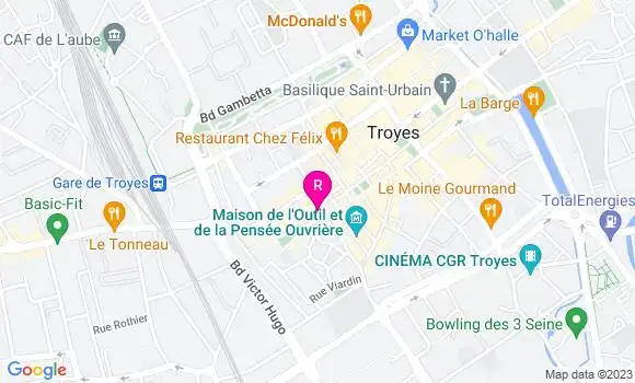 Localisation Restaurant  La Table de François