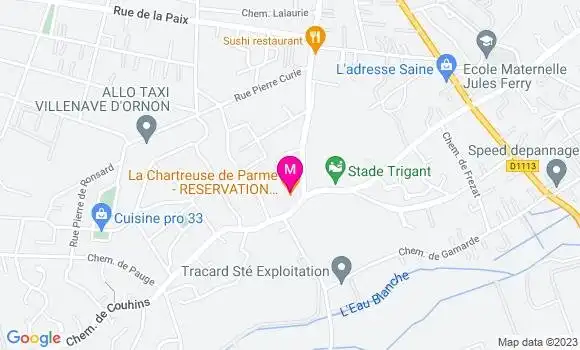 Localisation Restaurant Italien La Chartreuse de Parme